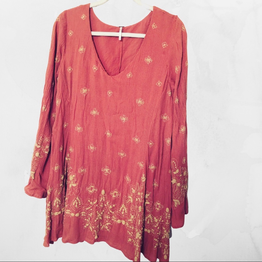Free People Embroidered Rose Dress